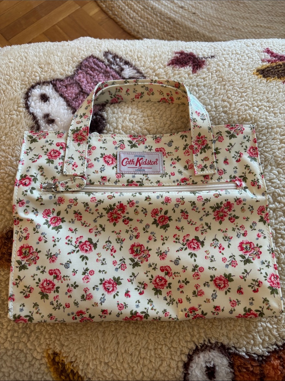 Cath Kidston London Floral Coated Cotton Zip Tote Bag